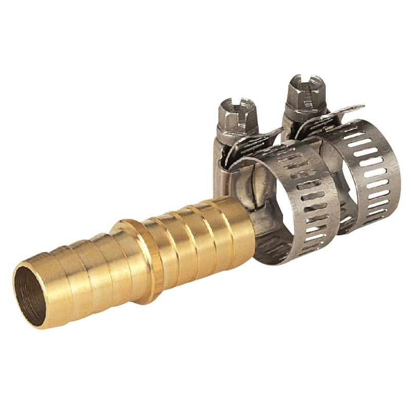 Landscapers Select GB91113L Hose Mender with Clamps, 5/8 in, Male, Brass, Brass and Silver