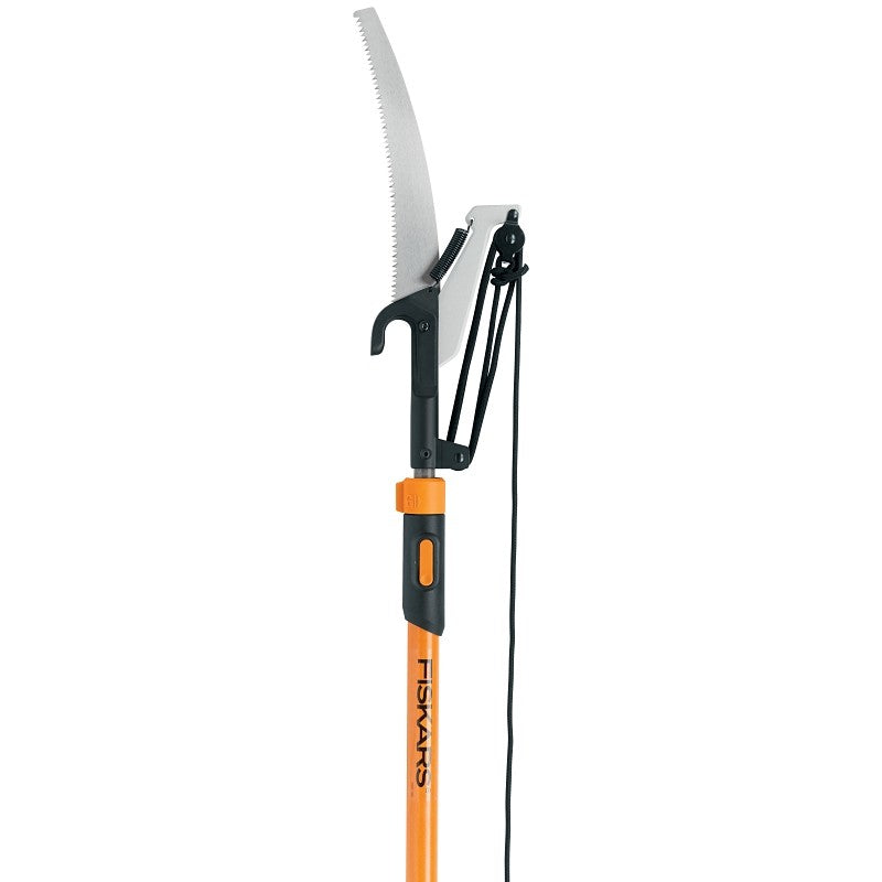 Fiskars 393951-1001 Pole Saw and Pruner, 1 in Dia Cutting Capacity, Steel Blade, 7 to 12 ft L Extension