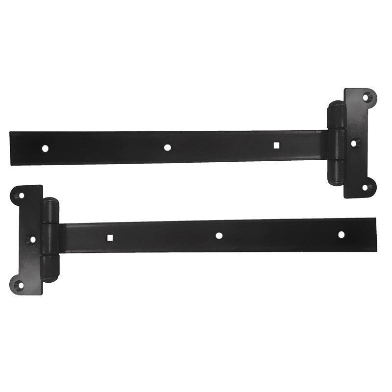 Nuvo Iron SH12BLK/B Strap Hinge, Galvanized Steel, Black, Powder-Coated Satin, Screw