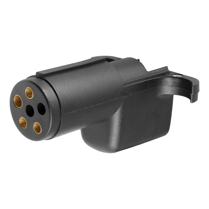 Curt 57621 Electrical Adapter, Plastic, For: 6-Way Round Vehicle Socket to Fit 4-Way Flat Trailer Plugs