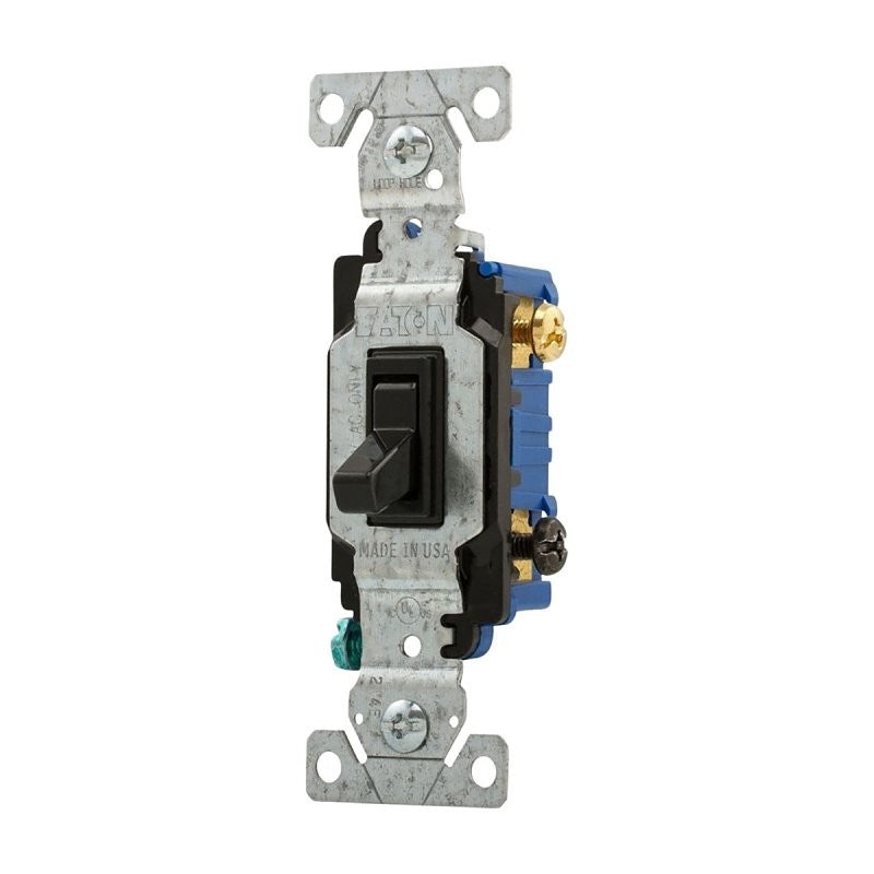 Eaton 1303-7BK Switch, 15 A, 120 V, Screw Terminal, Polycarbonate Housing Material, Black (Pack of 10)