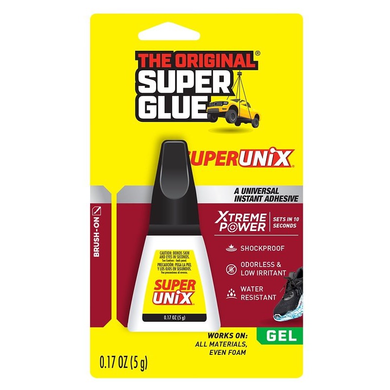 Superglue Corp Superunix 11710527 Universal Instant Adhesive, Liquid, Characteristic, Clear/Transparent, 5 g, Tube