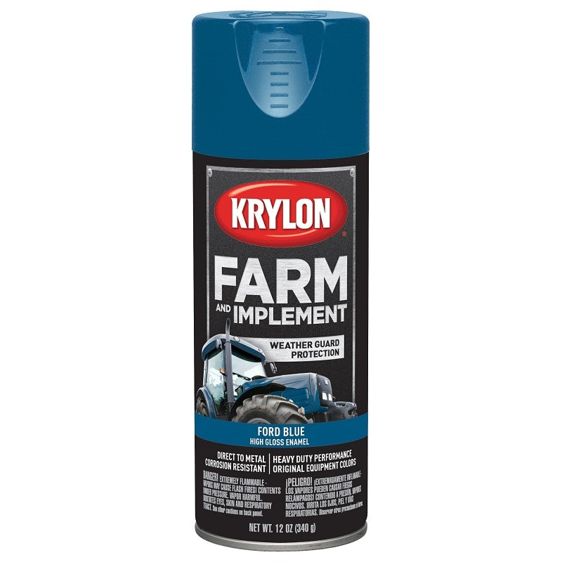Krylon K01936000 Farm Equipment Spray, High-Gloss, Ford Blue, 12 oz (Pack of 6)