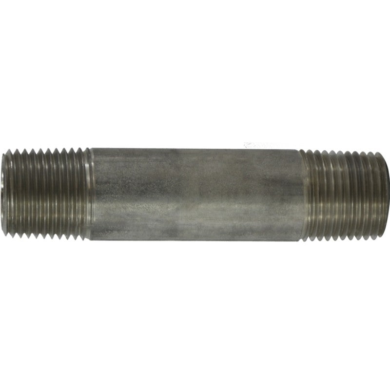 Midland Industries 48044B Pipe Nipple, 3/8 in, Stainless Steel, SCH 40 Schedule, 3 in L