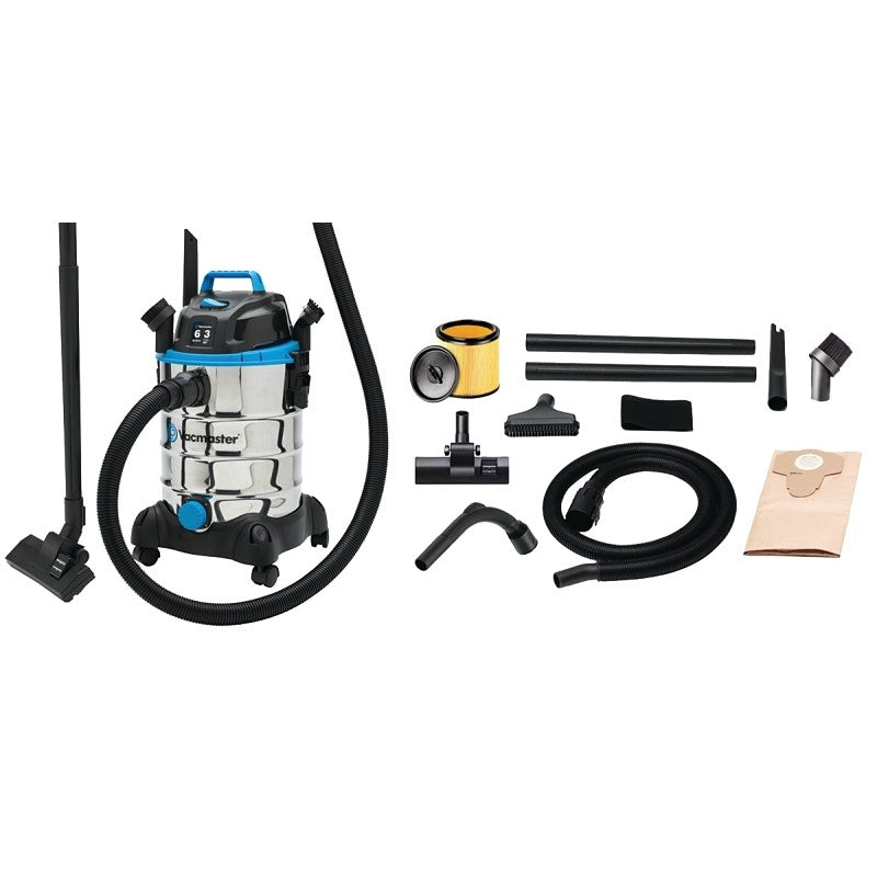 Vacmaster VQ607SFD Wet and Dry Vacuum Cleaner, 6 gal, Cartridge