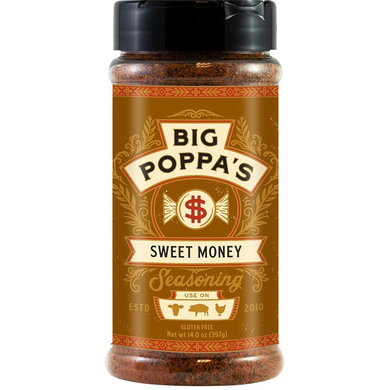 Big Poppa's OW86400-C BBQ Rub, Sweet Money, 14 oz Shaker