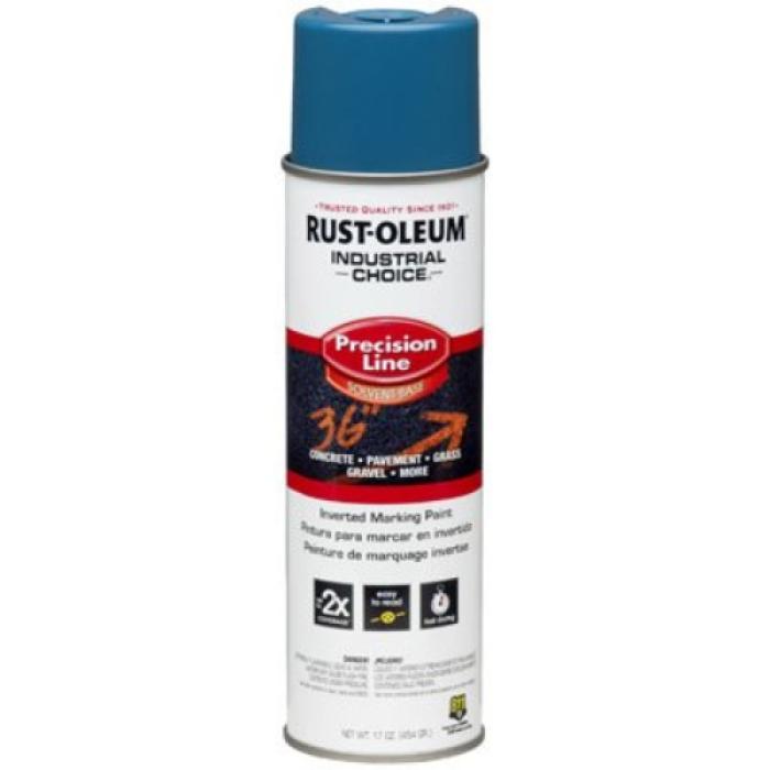 Rust-Oleum 203022 Inverted Marking Spray Paint, Semi-Gloss, APWA Caution Blue, 17 oz, Can