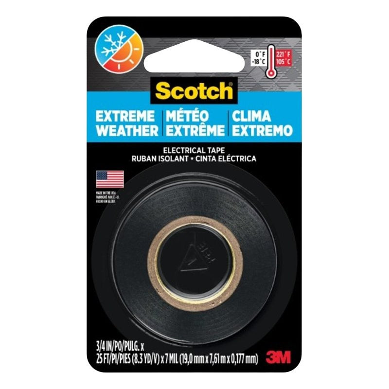 Scotch 16736NA Electrical Tape, 300 in L, 3/4 in W, Vinyl Backing, Black