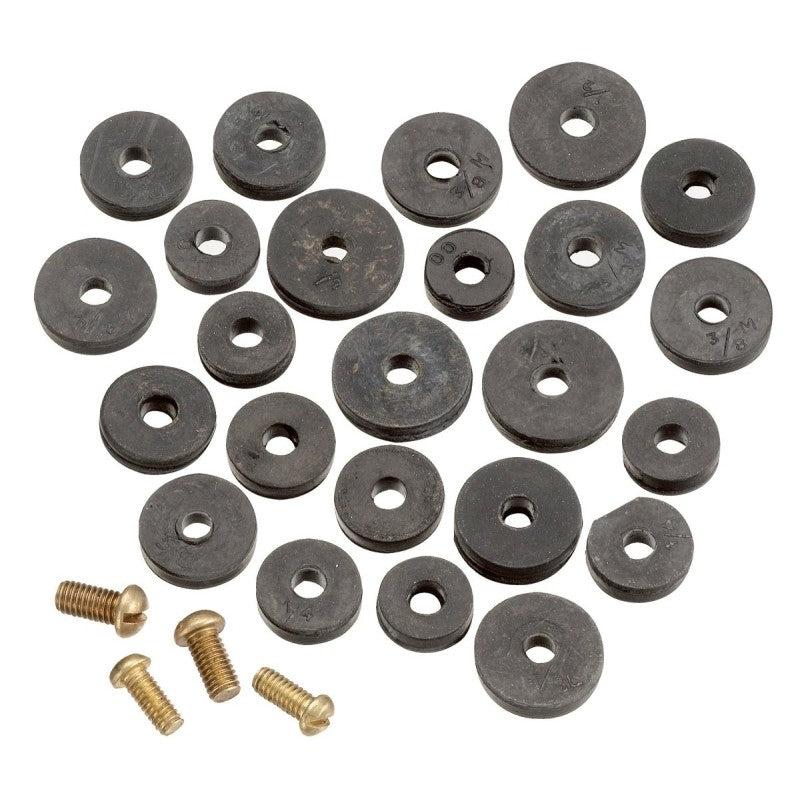 Plumb Pak PP805-20 Faucet Washer Assortment, Flat, Rubber, For: Sink and Faucets