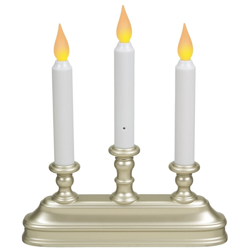 Xodus Innovations FPC1330P Candle, 10-1/4 in H Candle, Pewter Candle, D Alkaline Battery, LED Bulb, Pewter Holder (Pack of 3)