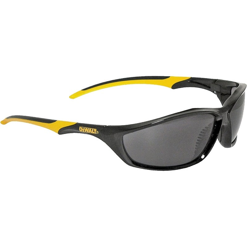 DEWALT DPG96-2C Safety Glasses, Smoke Lens, Black/Yellow Frame, Hard-Coated Lens, Polycarbonate Lens, Full Frame