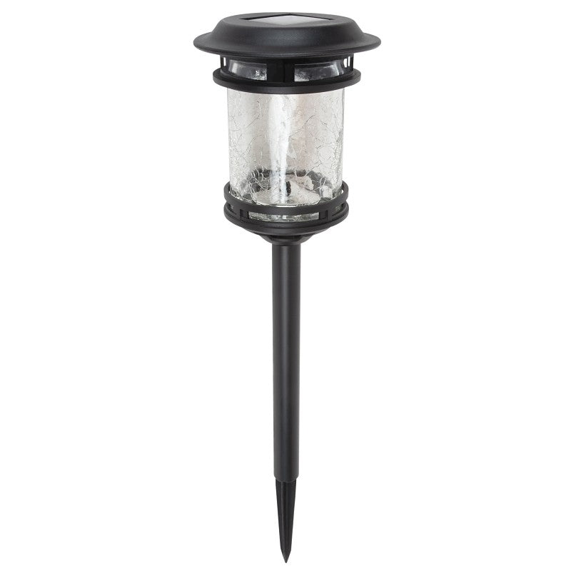 Boston Harbor 26073 Solar Stake Light, NI-Mh Battery, AA Battery, 1-Lamp, Plastic and Glass Fixture, Black (Pack of 6)