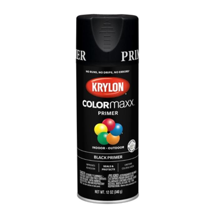 Krylon COLORmaxx K05581007 Primer, Black, 12 oz