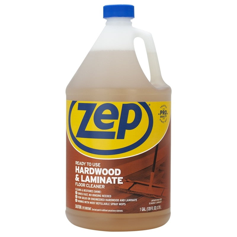Zep ZUHLF128 Floor Cleaner, 1 gal Bottle, Liquid, Pleasant Lemon, Clear