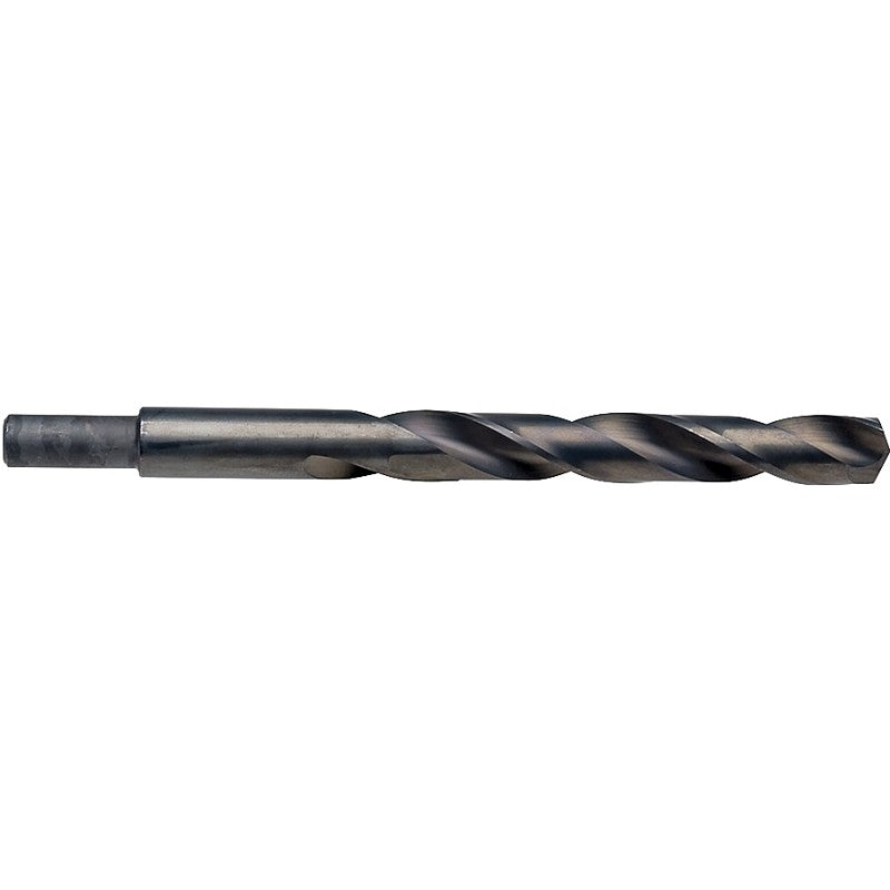 Irwin 67827 Jobber Drill Bit, 27/64 in Dia, 5-3/8 in OAL, Spiral Flute, 2-Flute, 27/64 in Dia Shank, Reduced Shank, HSS