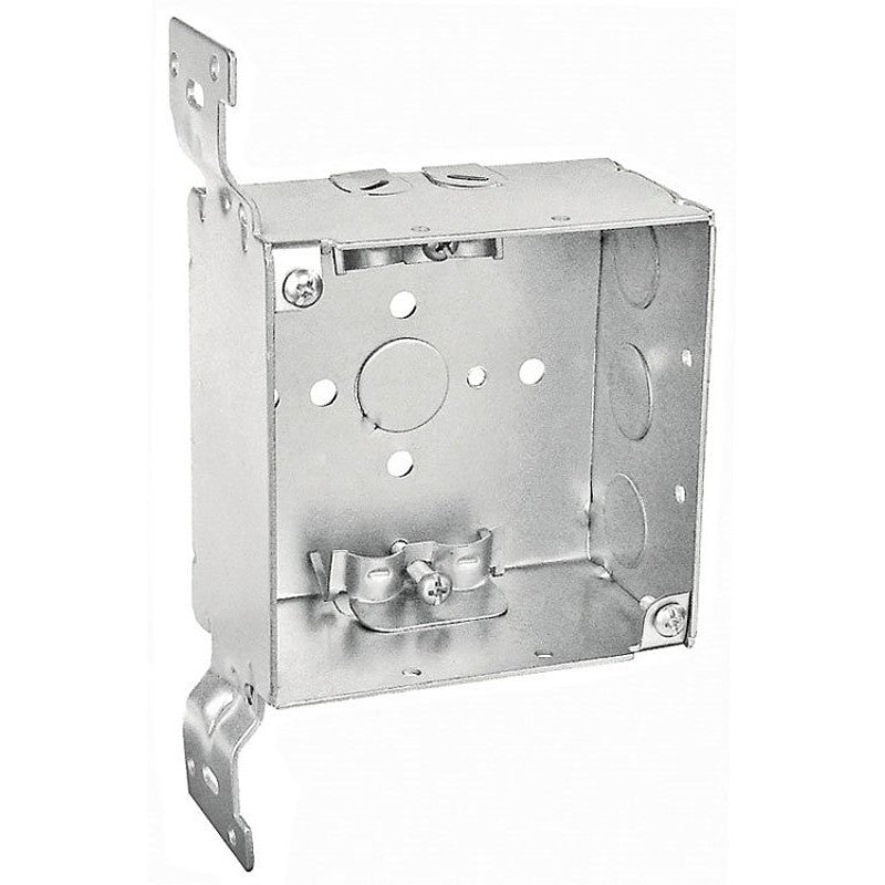 Southwire 52171-FR Bracketed Box, 1/2, 1/2 to 3/4 in Knockout, Steel, Silver, Galvanized, Stud Side