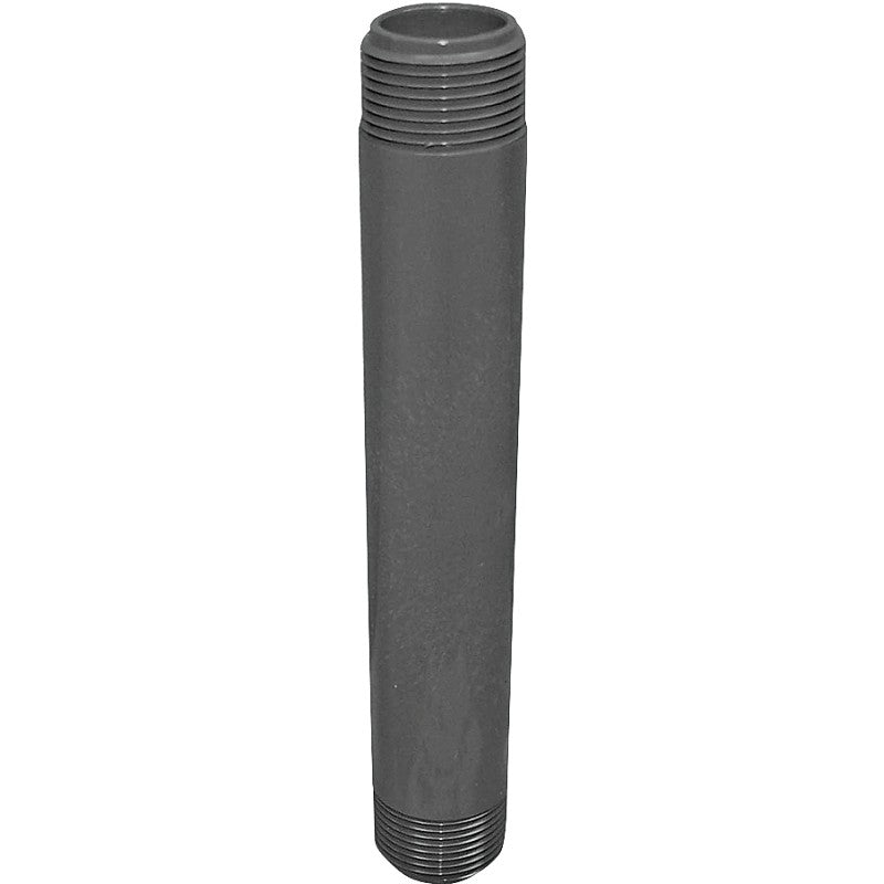 Genova P-34-8 Pipe Nipple, 3/4 in, MIP x MIP, PVC, Gray, SCH 80 Schedule, 8 in L