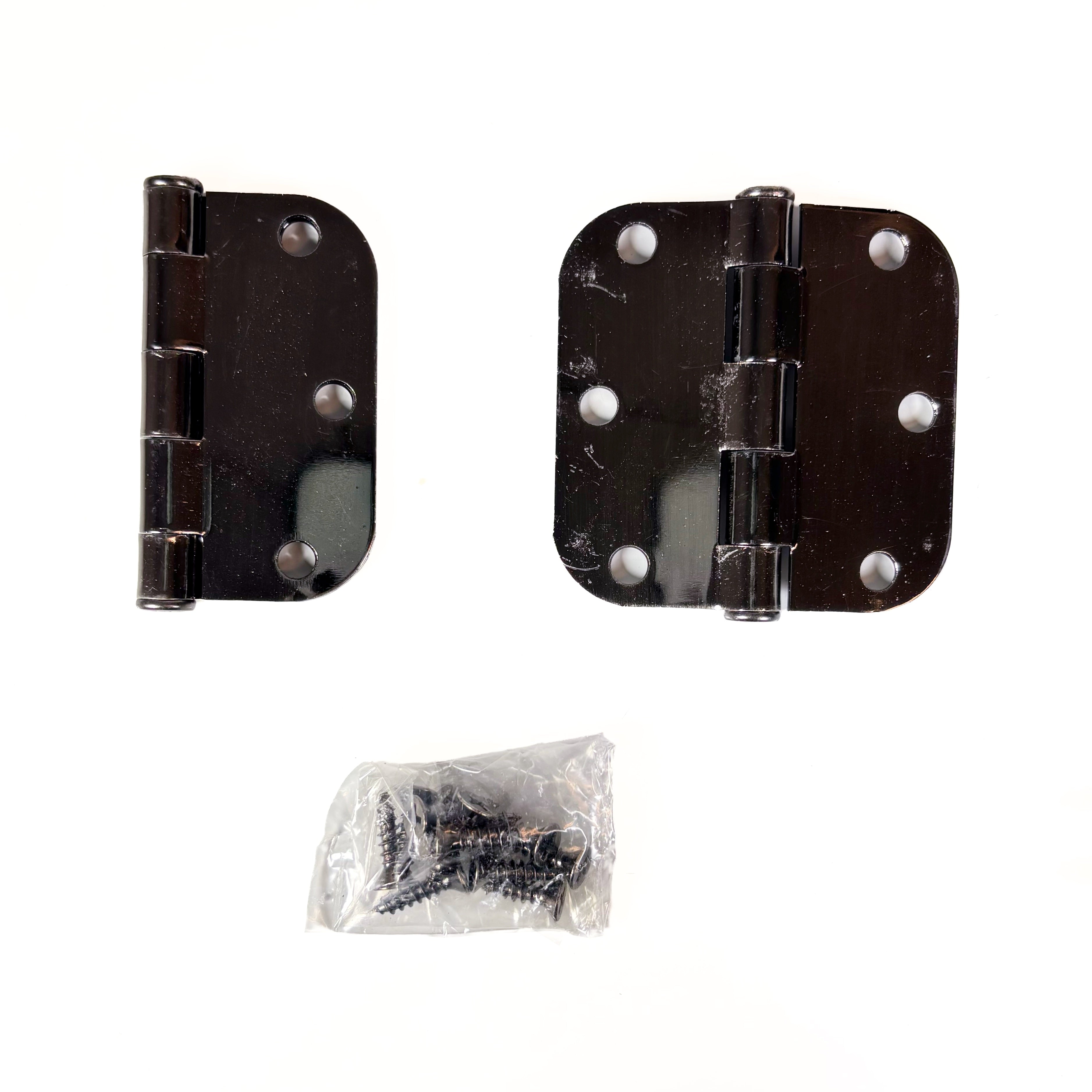 Door Hinges 3 Inch 5/8 Radius Pewter 2 Pack