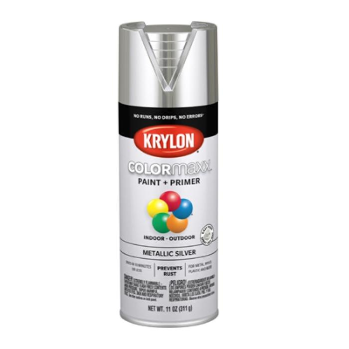 Krylon K05590007 Enamel Spray Paint, Metallic, Silver, 12 oz, Can