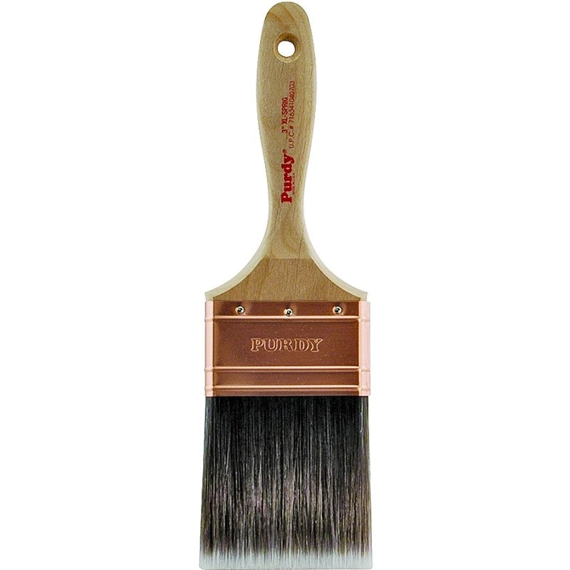 Purdy XL Sprig 144380330 Flat Trim Brush, 3 in W, 3-3/16 in L Bristle, Nylon/Polyester Bristle, Beavertail Handle
