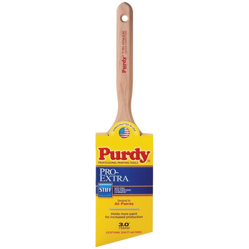 Purdy 144152730 Trim Brush, Natural Hardwood Handle, 3 in W, Nylon/Polyester Bristle