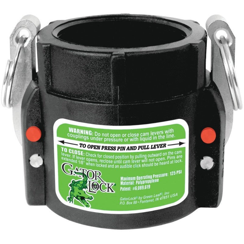 Green Leaf GLP 150 D Cam Lever Coupling, 1-1/2 in, Female x FNPT, Polypropylene