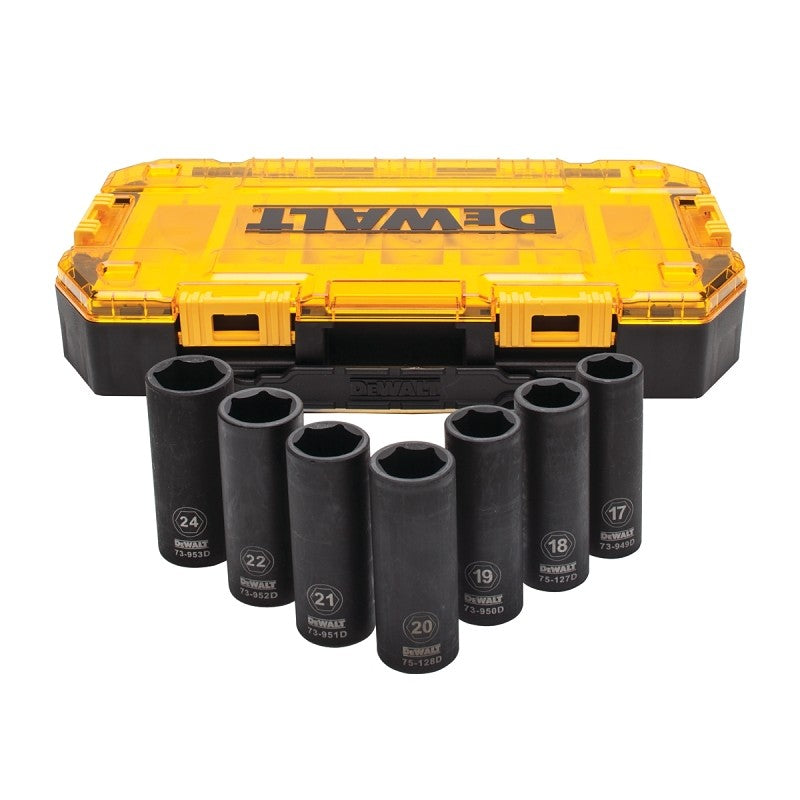 DEWALT DWMT74737 Series Socket Set, Specifications: 1/2 in Drive Size, Includes: Lockable Stacking Case