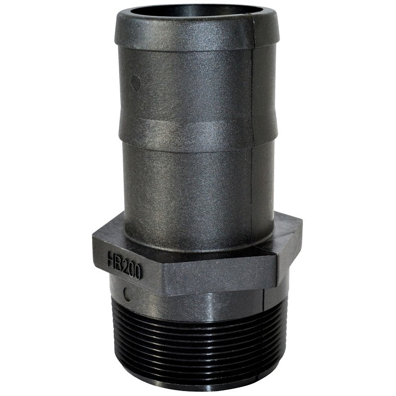 Green Leaf HB125100 Straight Adapter, 1-1/4 x 1 in, MNPT x Hose Barb, 150 psi Pressure, Polypropylene