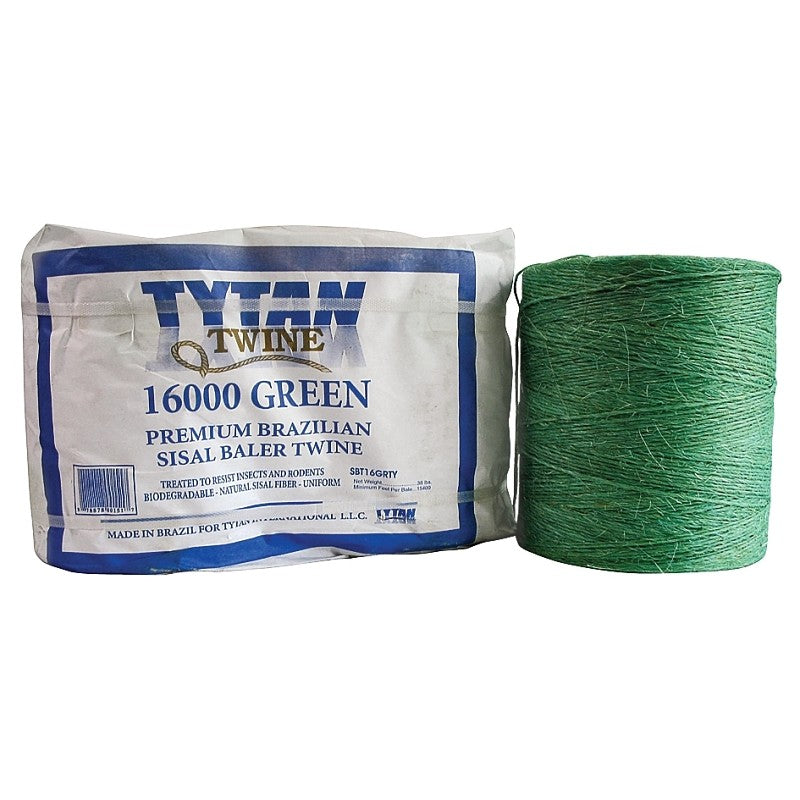 Tytan SBT16GRTY Baler Twine, 16,000 ft L, 130 lb Working Load, Sisal, Brazilian Green