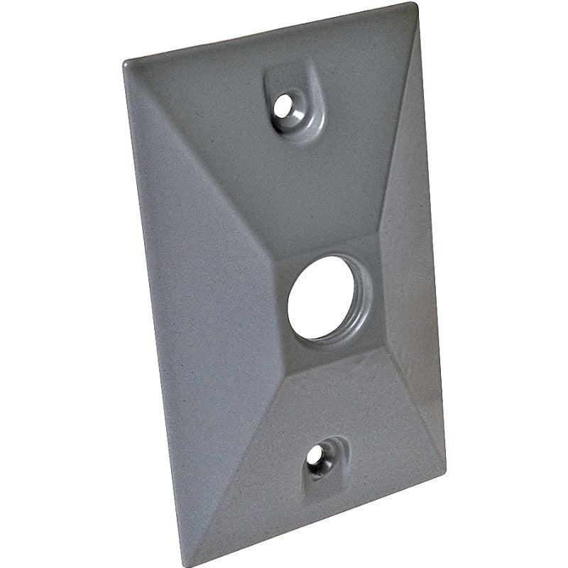 Hubbell 5186-0 Cover, Cluster, Lampholder, 4-19/32 in L, 2-27/32 in W, 1-Gang, Zinc, Gray, 20/CT