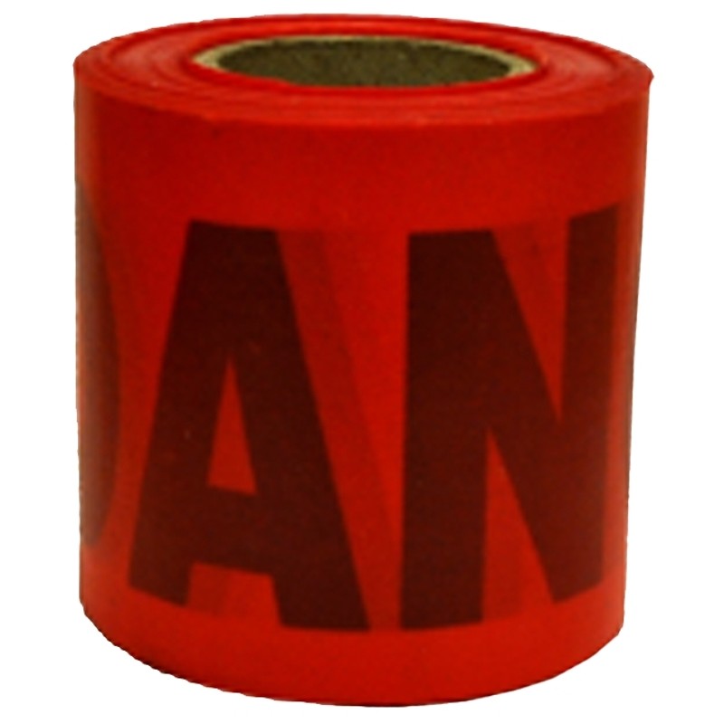 CH Hanson 16103 Barricade Safety Tape, 300 ft L, 3 in W, Red, Polyethylene