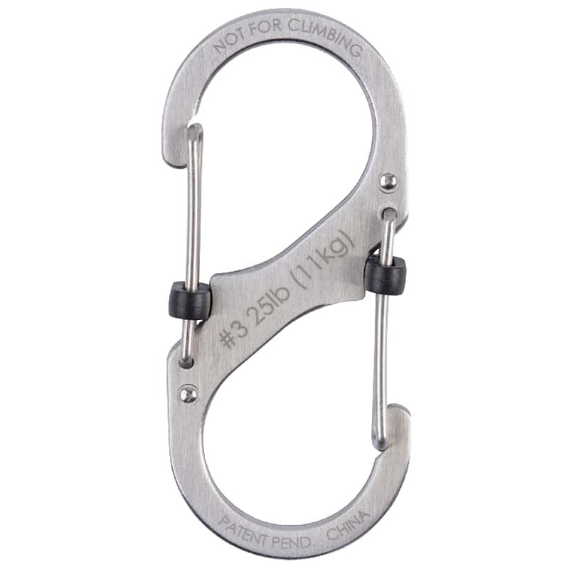 Nite Ize S-Biner Series LSB3-11-R6 Double-Gated Carabiner, #3 Dia Ring, Stainless Steel
