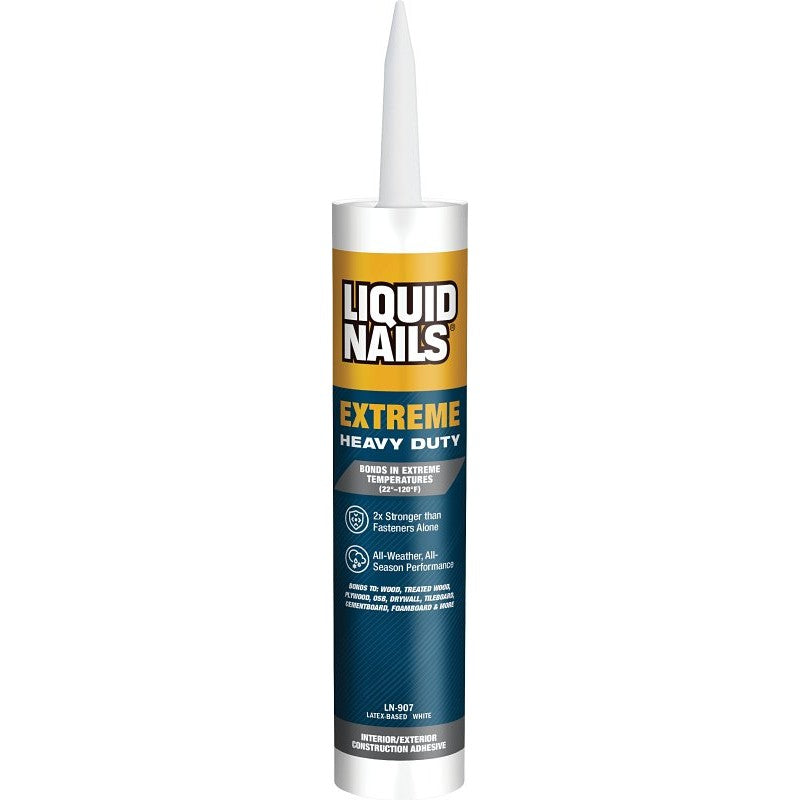 Liquid Nails LN-907 Construction Adhesive, White, 10 oz, Cartridge