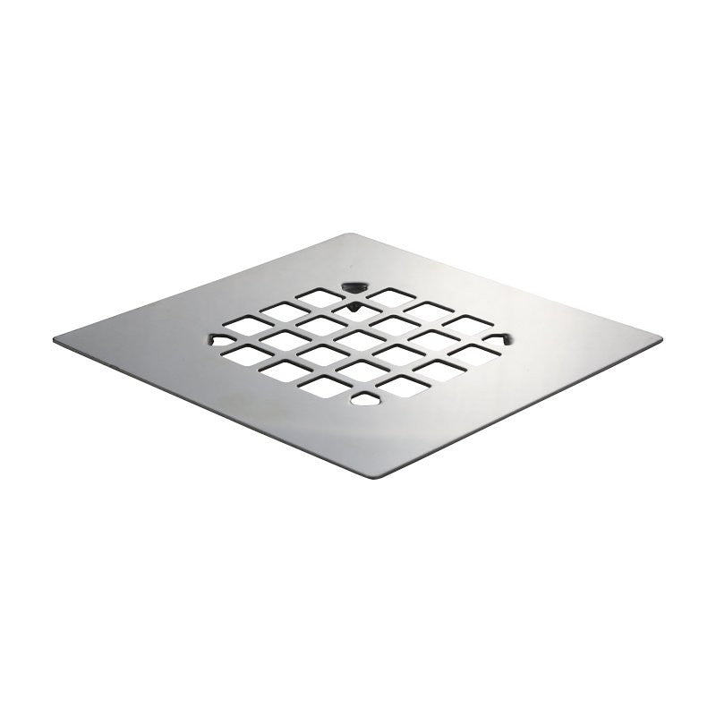 Danco 11034 Shower Drain Cover, Stainless Steel, Chrome, Specifications: Square Shape, Snap-In Mount