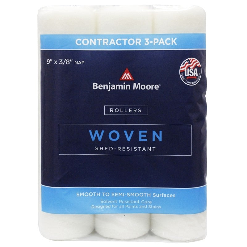 Benjamin Moore U65694-018 Woven Roller Cover, 3/8 in Thick Nap, 9 in L, White