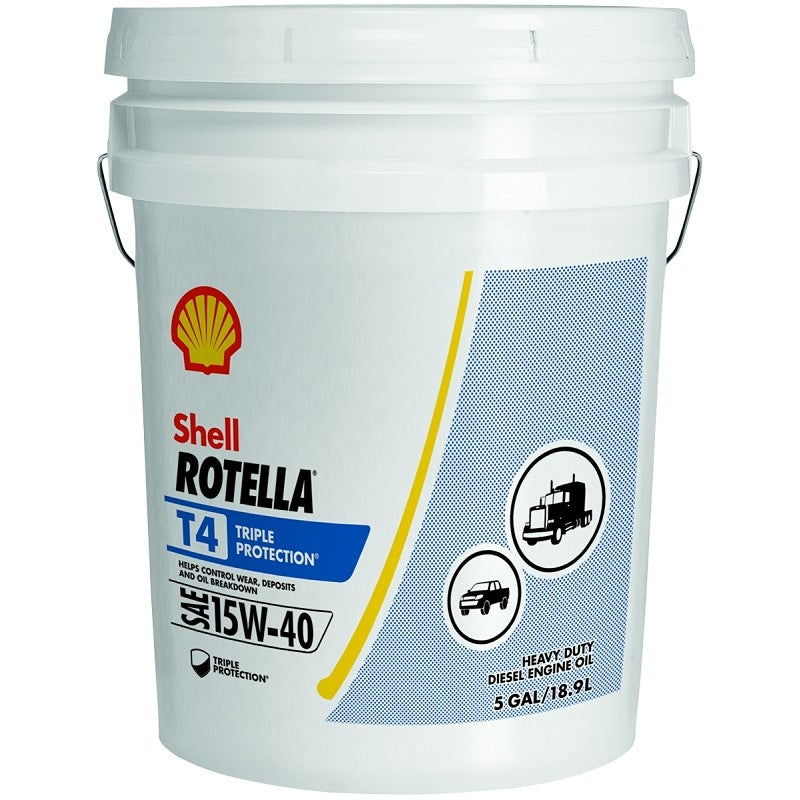Shell Rotella T4 550045128 Engine Oil, 15W-40, 5 gal Pail