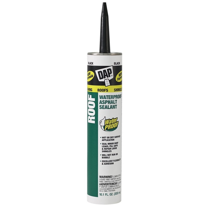 DAP 18268 Roof Sealant, Black, Paste, 10.1 fl-oz Cartridge (Pack of 12)