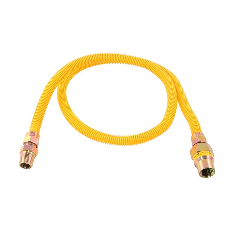 Eastman 20YE50V148B Gas Connector, 1/2 in, FIP x MIP, Stainless Steel, Epoxy-Coated, 48 in L, 1/2 in OD