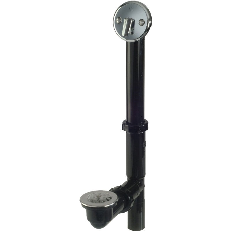 Keeney 64B Bath Drain, Plastic, Black, Chrome