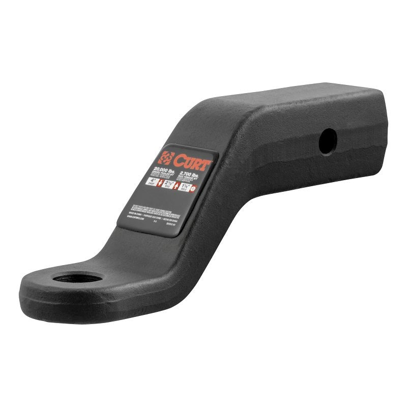 Curt 45458 Ball Mount, 8-1/2 in L, 4 in Drop, 2-1/2 in Rise, Class 5 Hitch, Steel, Carbide