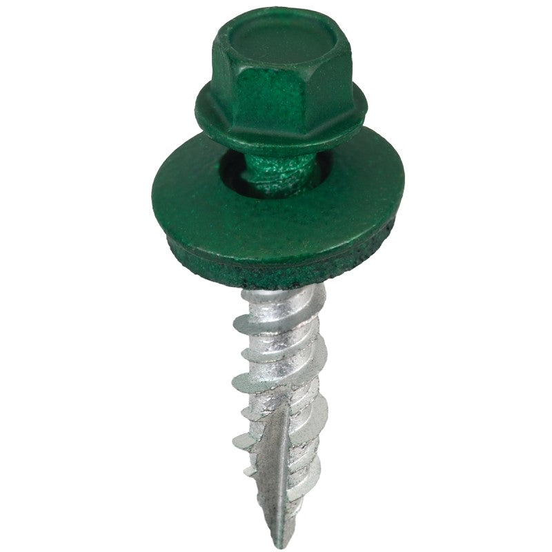 Acorn International SW-MW1FG250 Screw, High-Low, Twin Lead Thread, Hex Drive, Self-Tapping, Forest Green, 250/BAG