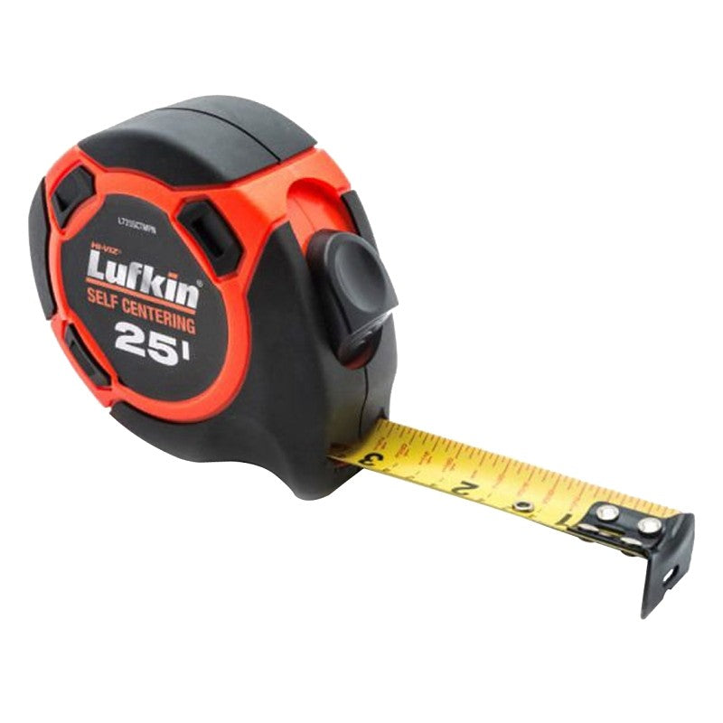 Crescent Lufkin L625SC-025 Tape Measure, 25 ft L Blade, 1 in W Blade, Steel Blade, ABS Case, Hi-Viz Orange Case