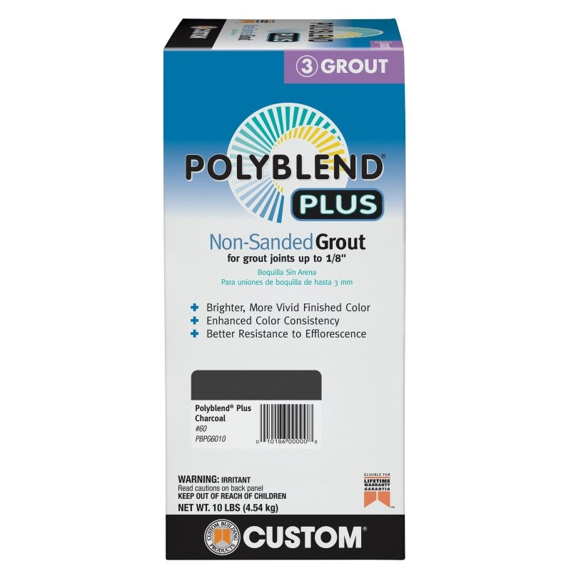 Custom Polyblend PBPG6010 Non-Sanded Grout, Charcoal, 10 lb Box