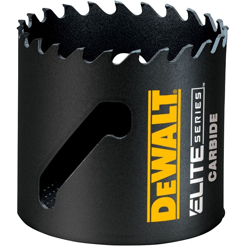 DEWALT ELITE Series DAH3218 Hole Saw, 2-1/8 in Dia, 1-3/4 in D Cutting, 1/2 in Arbor, 3 TPI, Carbide Cutting Edge