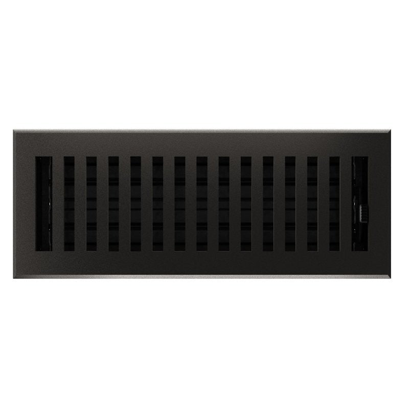 Imperial Montezuma Series RG3478 Decorative Floor Register, 4 in L, 12 in W, Steel, Matte Black