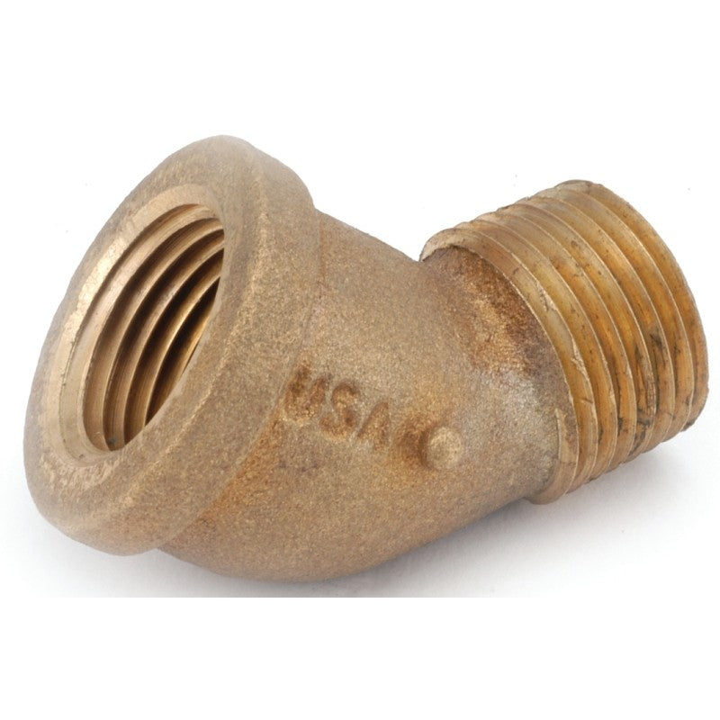 Anderson Metals 738124-12 Street Pipe Elbow, 3/4 in, FIP x MIP, 45 deg Angle, Brass, Rough, 200 psi Pressure