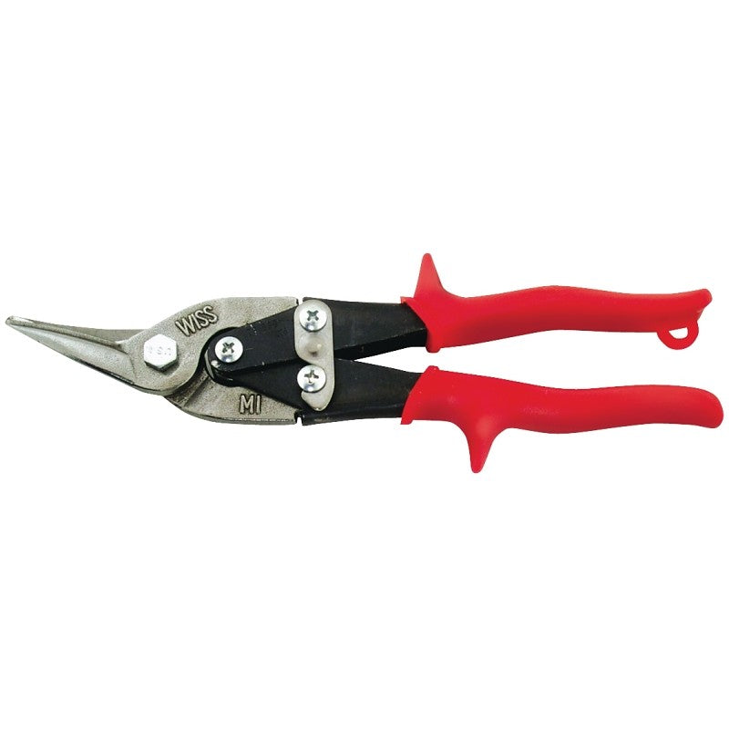 Crescent Wiss M1R Aviation Snip, 9-3/4 in OAL, Left Cut, Molybdenum Steel Blade, Contour-Grip Handle, Red Handle