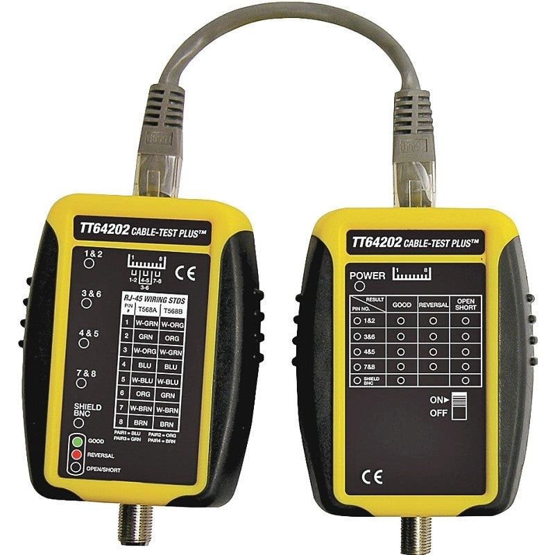 Sperry Instruments Cable-Test Series TT64202 Cable Tester, Black/Yellow