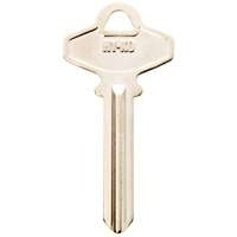 Hy-Ko 11010SC6 Key Blank, Brass, Nickel, For: Schlage Cabinet, House Locks and Padlocks, SC6 Key Number (Pack of 10)