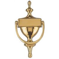 Door Knocker 6-3/4 Inch Solid Brass Polished Brass
